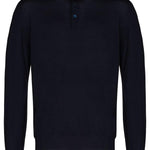 Polo a maniche lunghe in maglia in blu Brunello cucinelli - uomo 