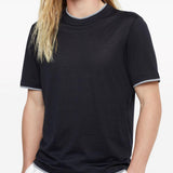 T-shirt a strati in blu Brunello cucinelli - uomo 
