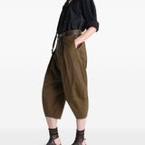 Bermuda gamba ampia in marrone LEMAIRE  - donna 