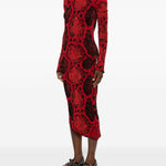 Abito midi con stampa animalier in rosso The Attico - donna 