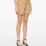 Shorts con coulisse in beige Loulou de saison - donna 