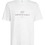 T-shirt girocollo con stampa in bianco Brunello cucinelli - uomo 