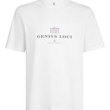 T-shirt girocollo con stampa in bianco Brunello cucinelli - uomo 