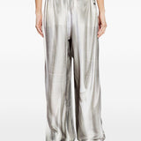Pantaloni a gamba ampia elasticizzati in argento Diesel - donna 