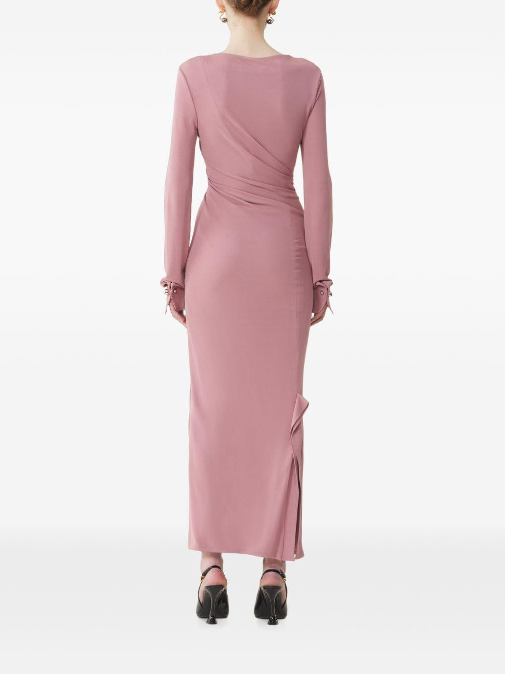 Abito midi in viscosa in rosa 