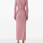 Abito midi in viscosa in rosa 