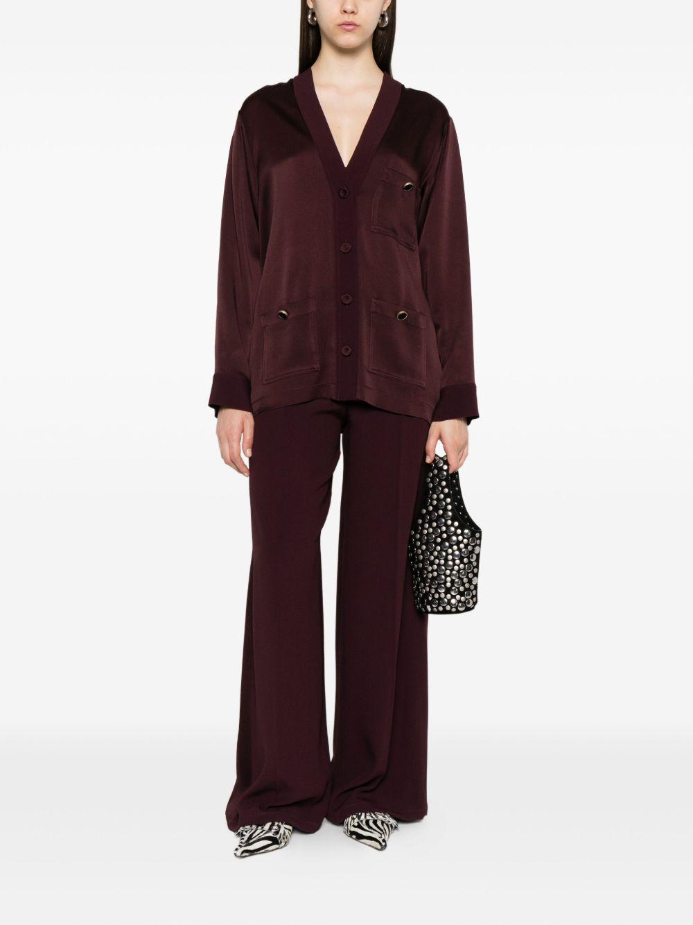 Pantaloni con inserti laterali in bordeaux Forte forte - donna 