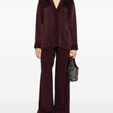 Pantaloni con inserti laterali in bordeaux Forte forte - donna 