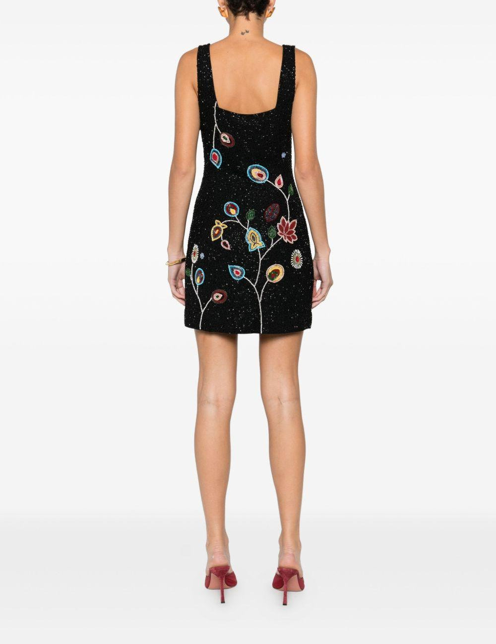 Abito mini con perline in nero Staud - donna 
