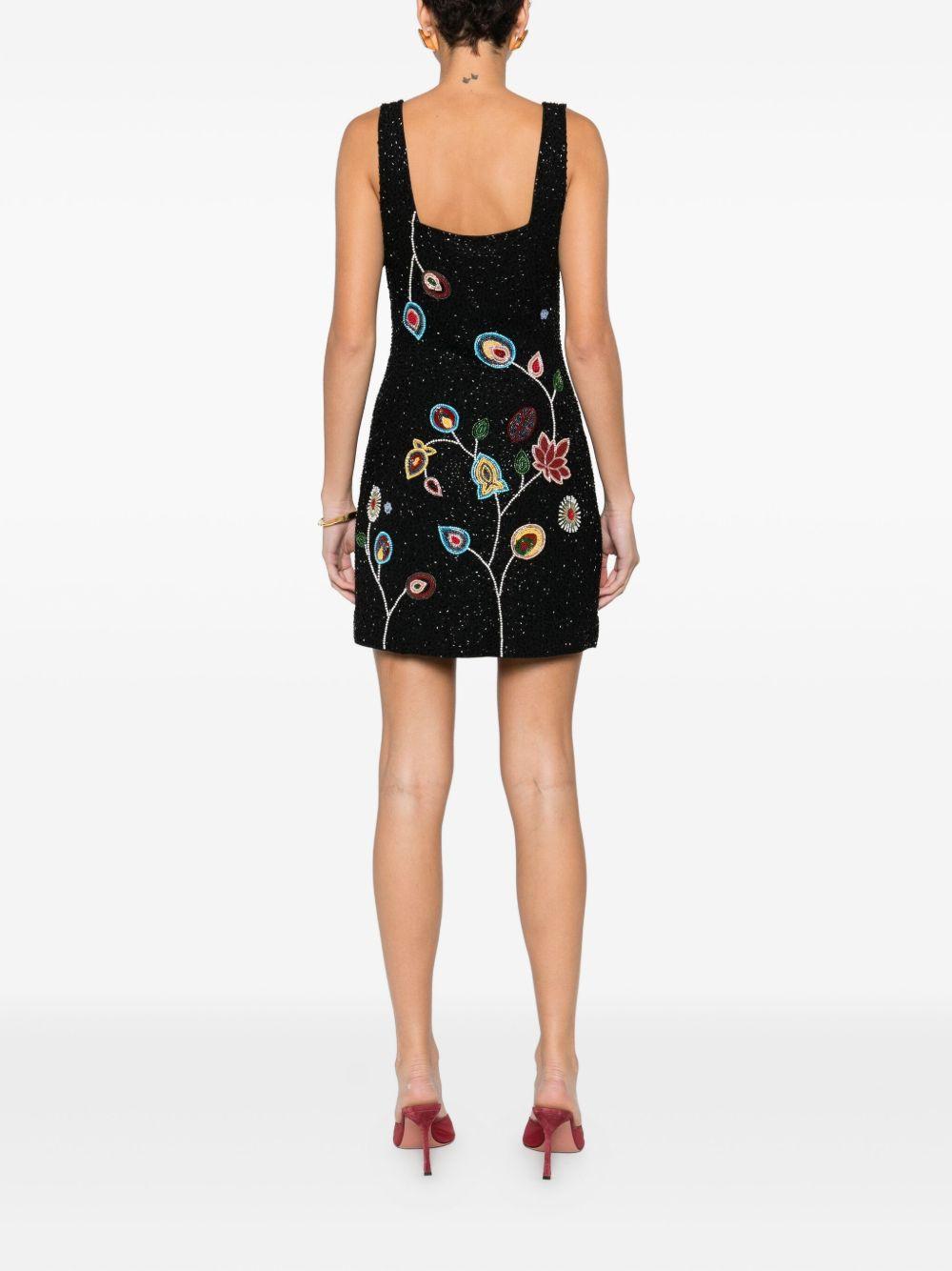 Abito mini con perline in nero Staud - donna 