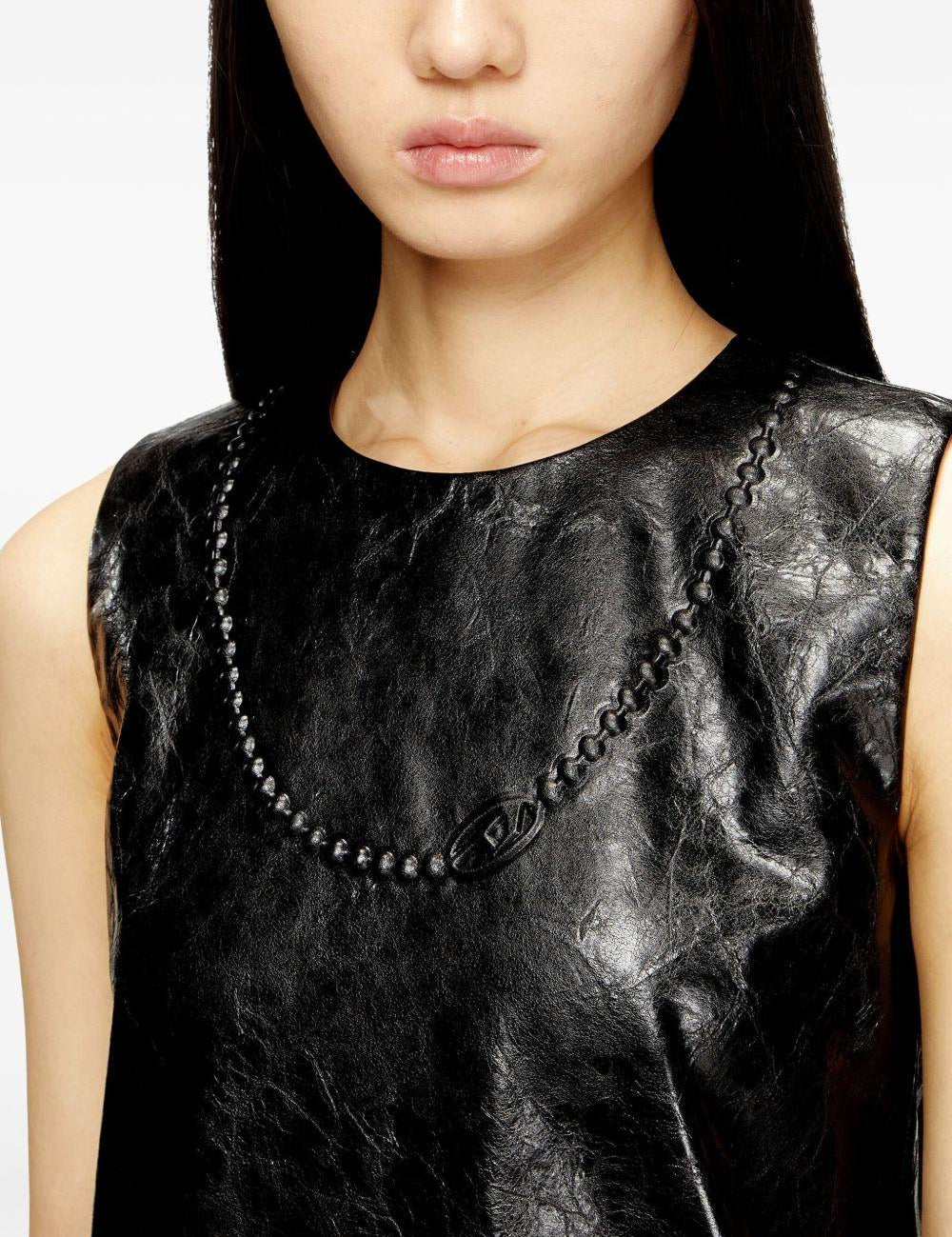 Mini abito con logo d-ares in rilievo in nero Diesel - donna 
