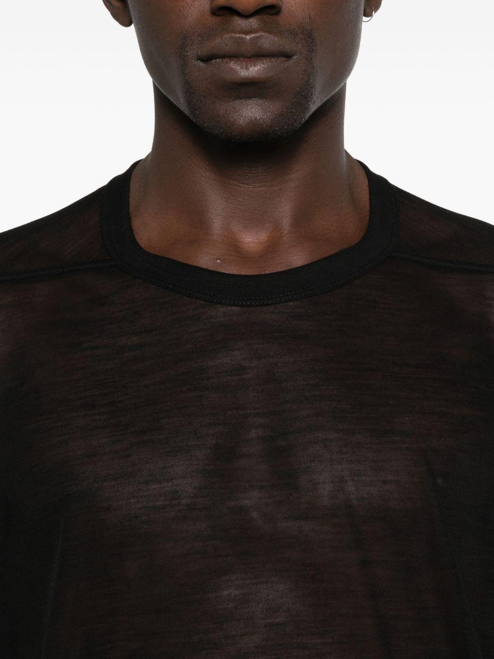 T-shirt in lana trasparente in nero Rick owens - uomo 