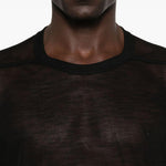 T-shirt in lana trasparente in nero Rick owens - uomo 