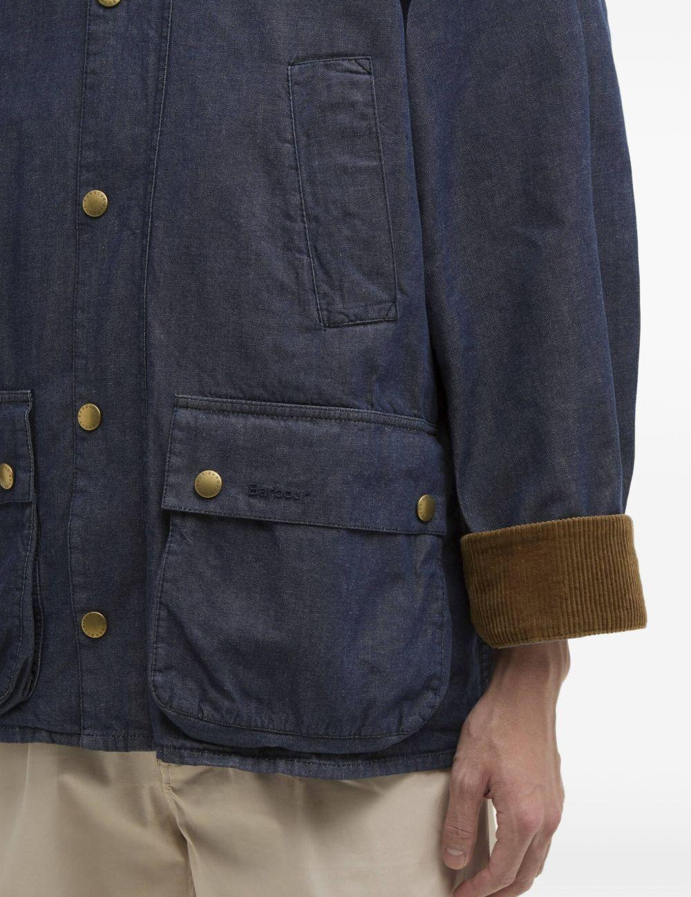 Giacca Bedale con risvolti in blu Barbour - uomo 