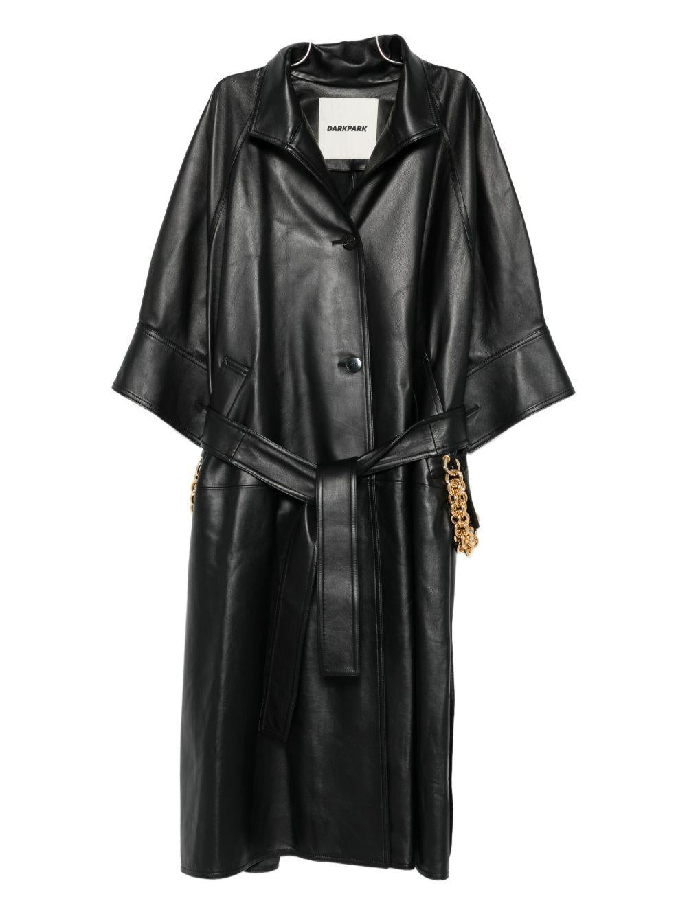 Cappotto con cintura in nero Darkpark - donna 