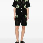 Camicia in maglia con ricamo floreale in nero  Casablanca - uomo 