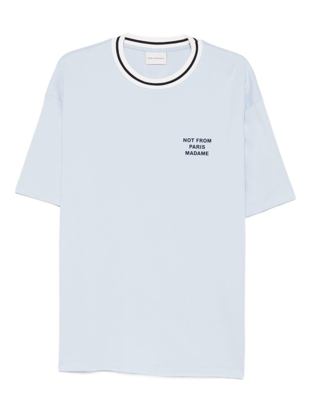 T-shirt girocollo in azzurro Drole de monsieur - uomo 