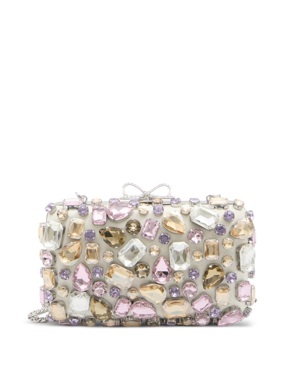 Clutch con cristalli in multicolor Self-Portrait - donna 