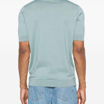 Polo a maniche corte con scollo a v in azzurro Lardini - uomo 