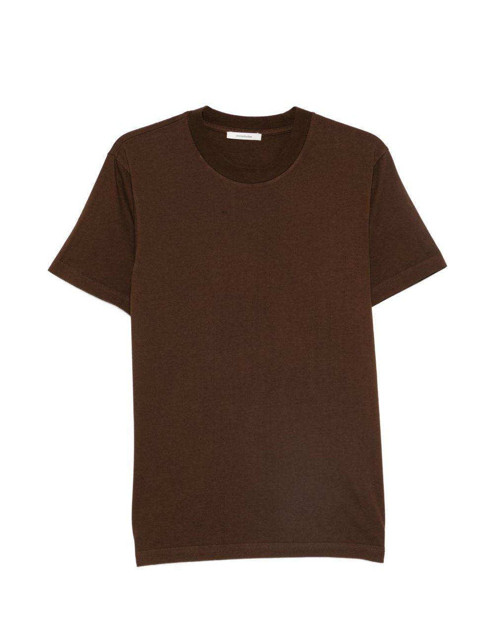 T-shirt girocollo in marrone Entire studios - unisex 
