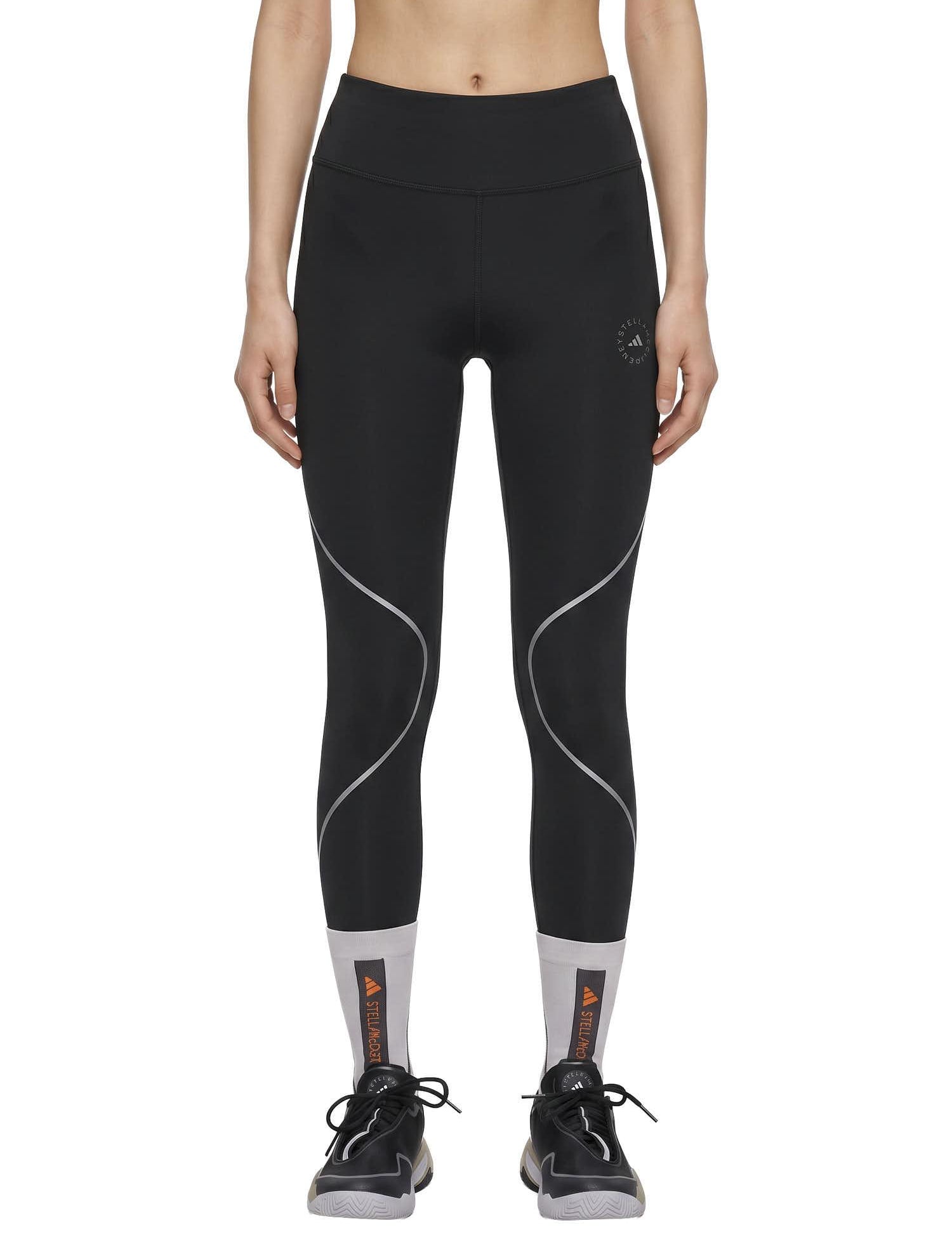 Leggings a vita alta in nero Adidas by stella MC Cartney - donna 