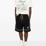 Pantaloncini a righe con coulisse in nero Rhude - uomo 