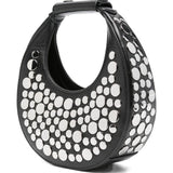 Borsa Goodnight Moon con borchie in nero Staud - donna 