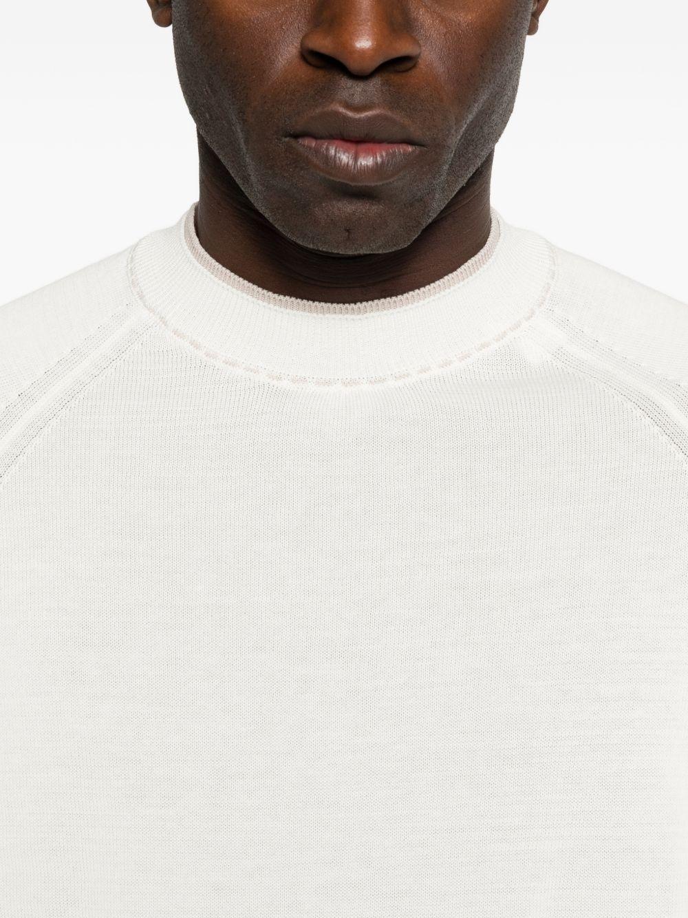 Maglia girocollo in bianco e beige Eleventy - uomo 