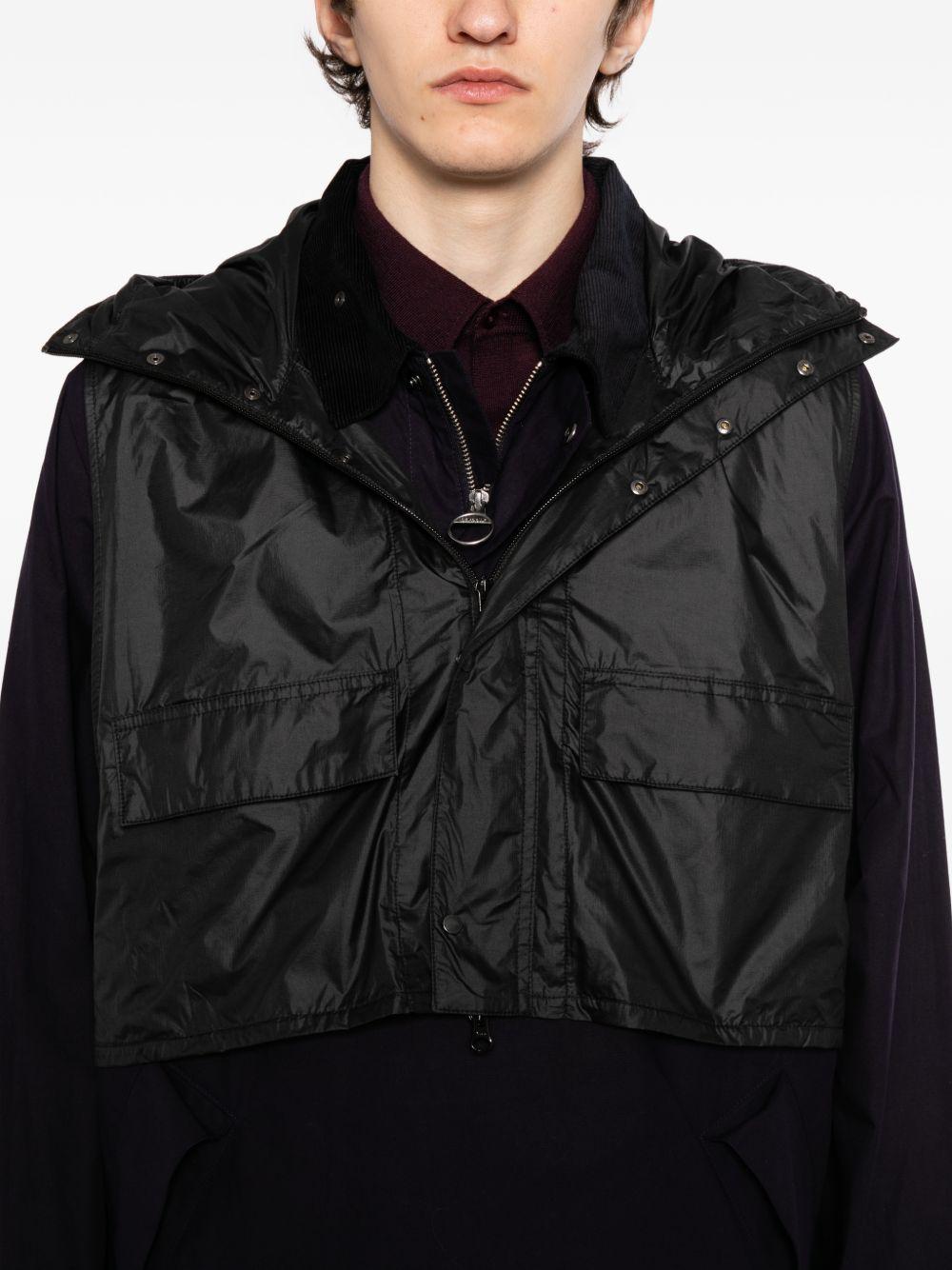Giacca smock con cappuccio in nero Barbour x kaptain sunshine - uomo 