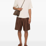 Pantaloncini con pieghe in marrone Laneus - uomo 