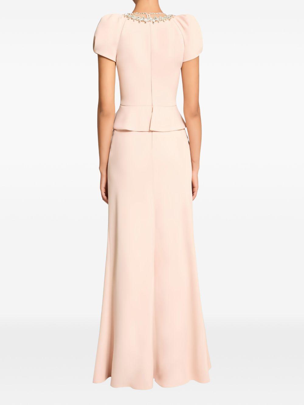 Abito lungo nocturne con cristalli in rosa Jenny packham - donna 