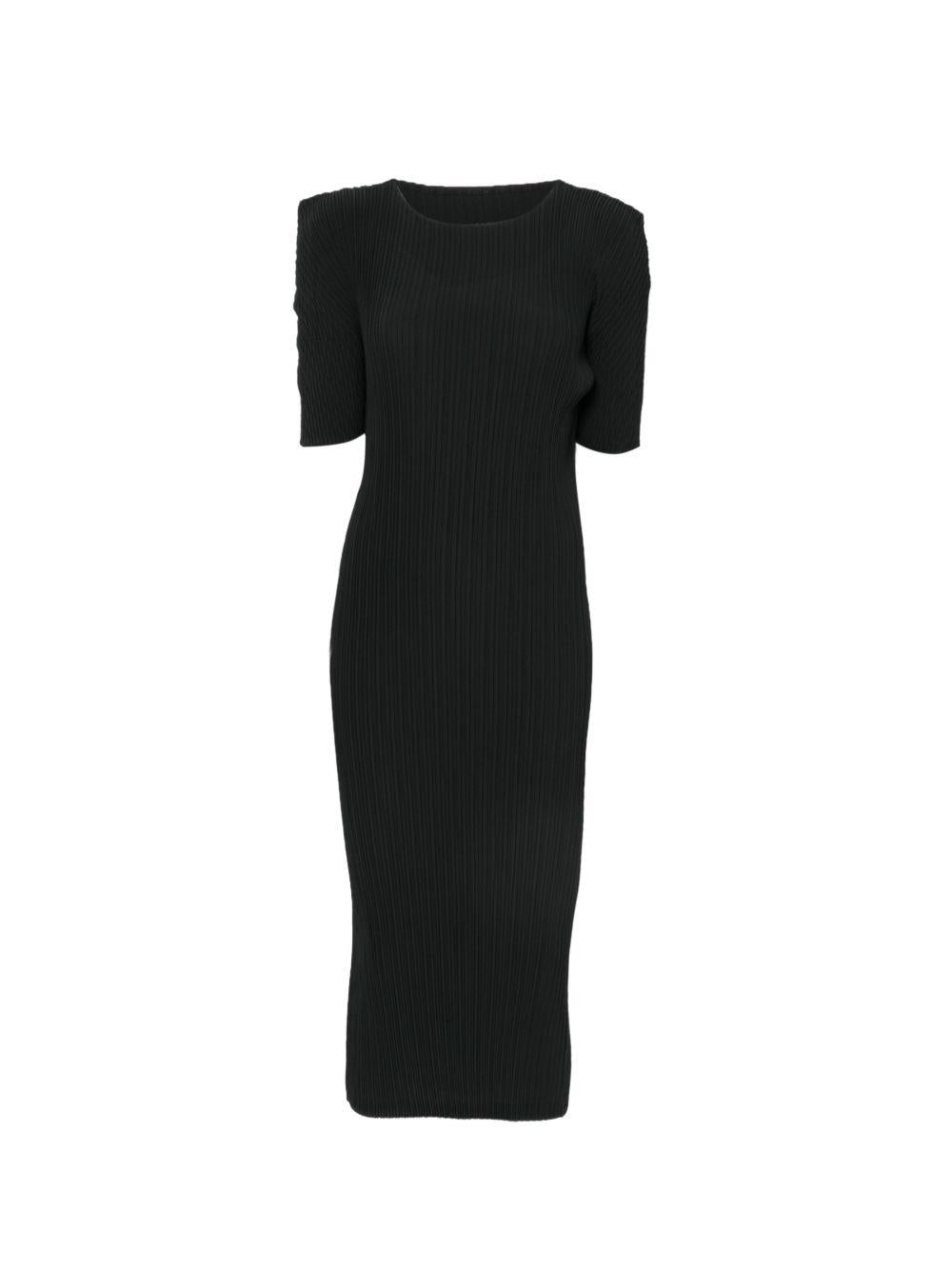 Abito con spalline e design plissettato in nero 