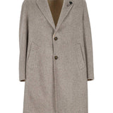 Cappotto con motivo a spina di pesce in marrone Lardini - uomo 