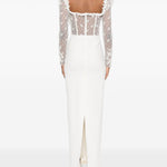 Abito lungo in pizzo bianco Alessandra Rich - donna 