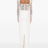 Abito lungo in pizzo bianco Alessandra Rich - donna 