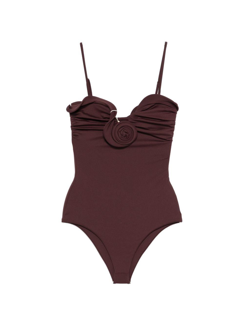 Costume da bagno con dettaglio fiori in bordeaux Magda butrym - donna 