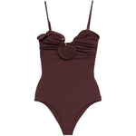 Costume da bagno con dettaglio fiori in bordeaux Magda butrym - donna 