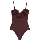 Costume da bagno con dettaglio fiori in bordeaux Magda butrym - donna 