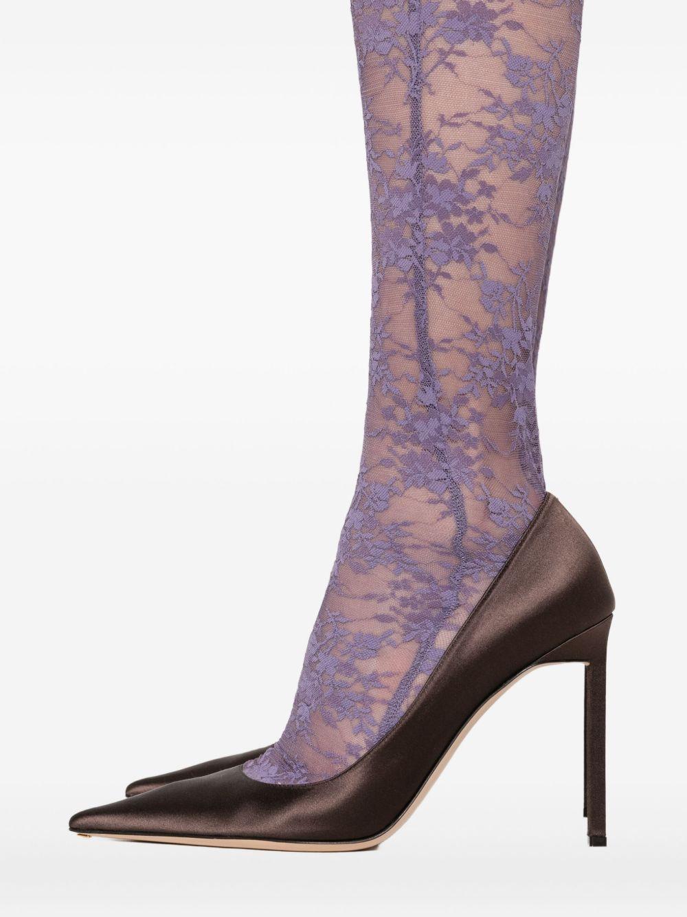 Collant in pizzo floreale in viola Alex perry - donna 