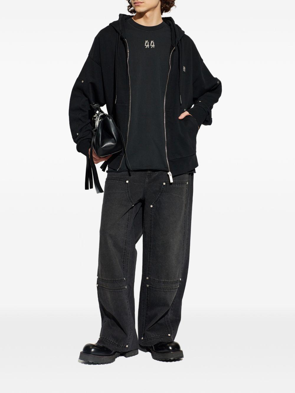 Felpa con zip in nero 44 label group - uomo 