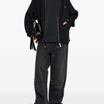 Felpa con zip in nero 44 label group - uomo 