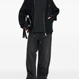 Felpa con zip in nero 44 label group - uomo 