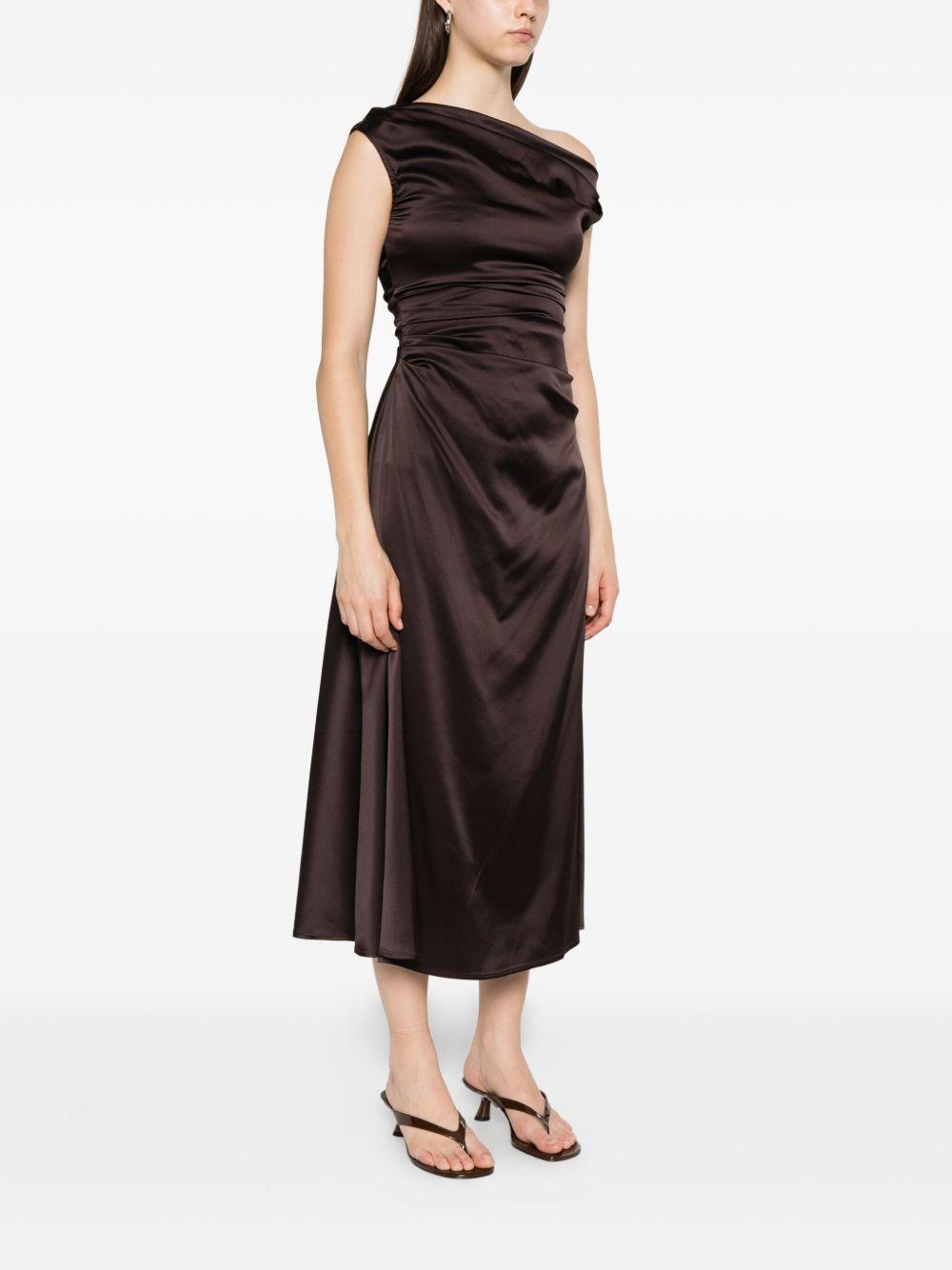 Abito con scollo drappeggiatto in marrone Staud - donna 