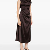 Abito con scollo drappeggiatto in marrone Staud - donna 