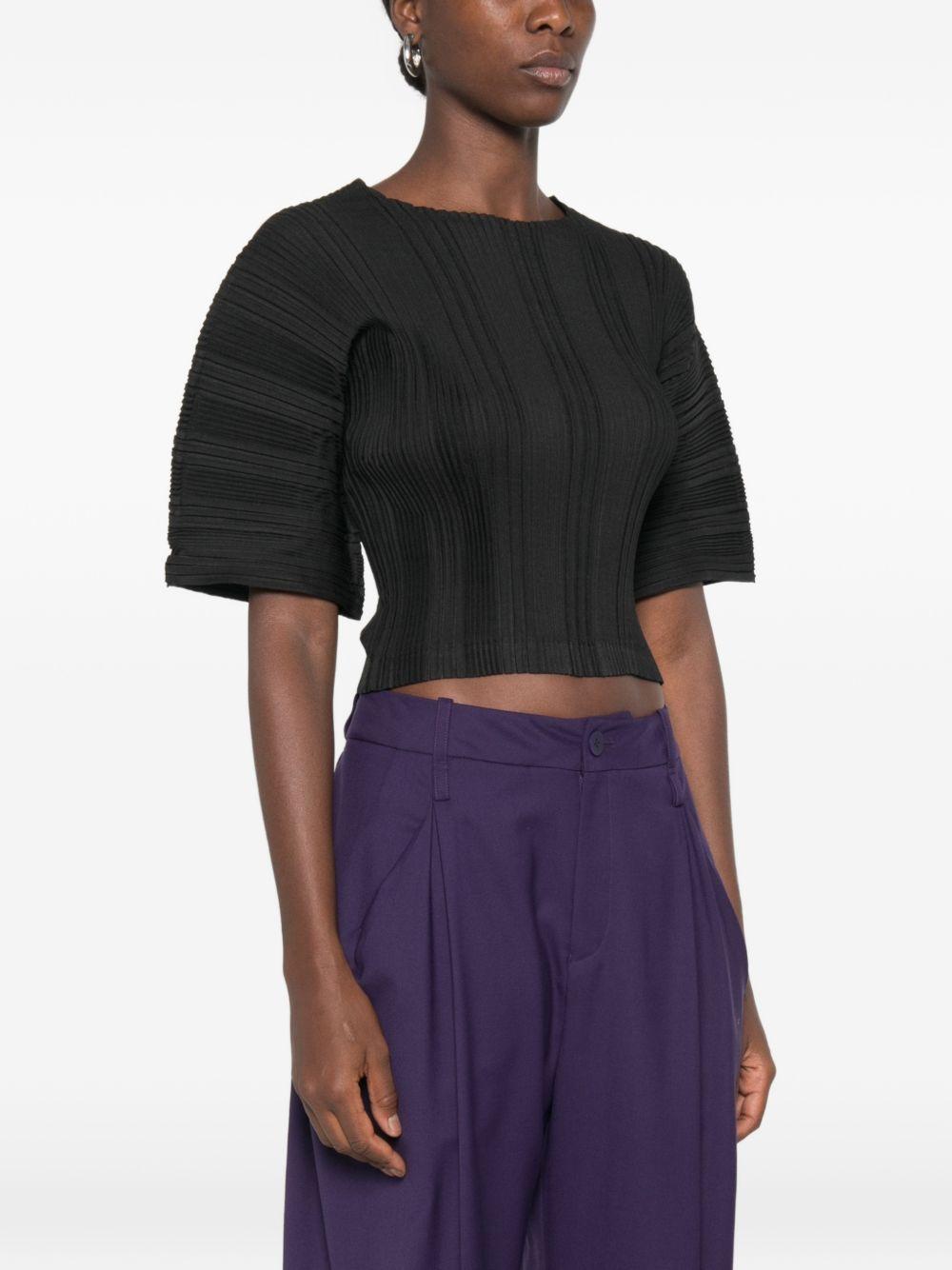 Top  plissettato in nero 