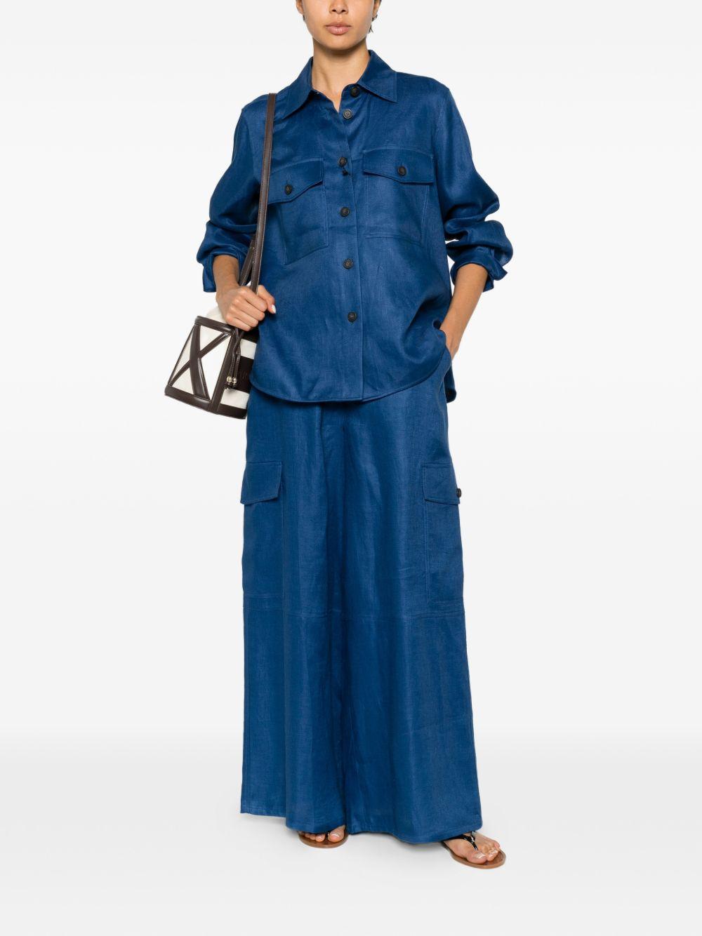 Giacca-camicia con tasche pomposa in blu Maxmara weekend - donna 