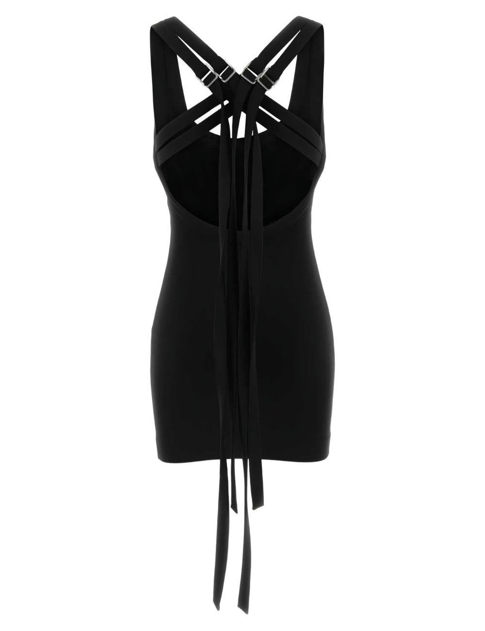 Abito con spalline incrociate in nero The attico - donna 
