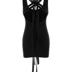 Abito con spalline incrociate in nero The attico - donna 