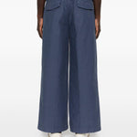 Pantaloni con passanti per cintura in blu Erl - unisex 