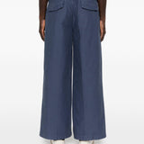 Pantaloni con passanti per cintura in blu Erl - unisex 